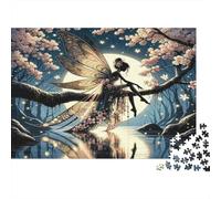Hada bajo la Luna Puzzle 1000 Piezas Papel Reciclado para Adultos Puzzle para Adultos Juego Familiar Divertido Juego Educativo con desafío Excelente Idea de Regalo 70x50cm/1000pcs