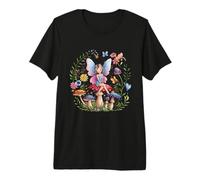 Hada Bosque Encantado Fantasía Místico Seta Mariposa Camiseta Premium