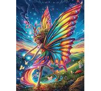 Hada con alas de mariposa Persona en el bosque mágico Puzzles 500 Piezas Alivio Estrés Mental Cuento de hadas mágico de animales Rompecabezas 3D Para Toda La Familia Juguete Educativo Desafío Intelect