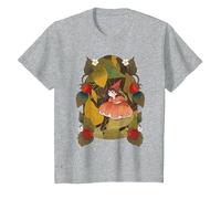 Hada del Bosque, Estética Cottagecore Camiseta, Niños, Gris Jaspeado, 3 años