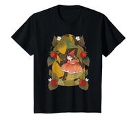 Hada del Bosque, Estética Cottagecore Camiseta, Niños, Negro, 10 años
