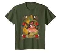 Hada del Bosque, Estética Cottagecore Camiseta, Niños, Verde Oliva, 3 años