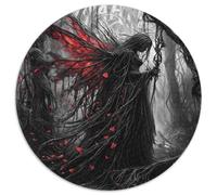 Hada del Bosque Oscuro Puzzle de 1000 Piezas Redondo Papel Puzzle para Adultos Estilo Fantasía