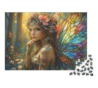 Hada del Bosque Puzzle de 1000 Piezas Papel Puzzle para Adultos Alas de Mariposa Coloridas Puzzle para Toda la Familia Relajación Decoración Regalo 70x50cm/1000pcs
