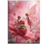 Hada Diamond Painting Adultos 100x150cm , Manualidades Niña 8 años Diamond Painting Fresa Pintar por Numeros Adultos ,5D Bordado Punto de Cruz Diamond Art Kits ,Gem Art Mujer DIY Decoracin C-Q178