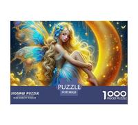 Hada Fantasía Alas Azules Puzzle de 1000 Piezas Papel para Adultos Noche Mágica Juego de Puzzle 1000 Piezas Relajación Decoración Regalo 38x26cm/1000pcs