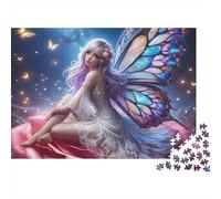 Hada Fantasía Alas de Mariposa Coloridas Puzzle para Adultos Puzzle de 1000 Piezas Relajante Focalización Regalo Familiar 38x26cm/1000pcs