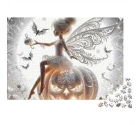 Hada Fantasía alas en Calabaza Puzzle de 1000 Piezas Papel Juego de Puzzle para Adultos Escena mágica Relajación Decoración Hogar Regalo Familiar 70x50cm/1000pcs