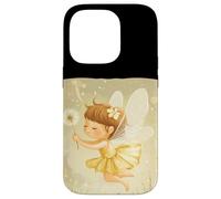 Hada feliz sosteniendo un diente de león para una mirada alegre Carcasa para iPhone 14 Pro