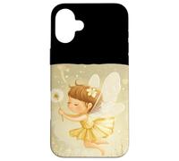 Hada feliz sosteniendo un diente de león para una mirada alegre Carcasa para iPhone 16 Plus
