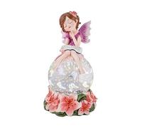 Hada Infantil Morada sentada sobre Bola de luz de Resina Pintada a Mano 10x10x22 cm