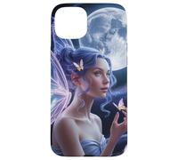 Hada Luna Bajo Encantador Cielo Nocturno Con Mariposas Carcasa para iPhone 15 Plus