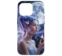 Hada Luna Bajo Encantador Cielo Nocturno Con Mariposas Carcasa para iPhone 16 Pro