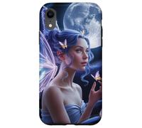 Hada Luna Bajo Encantador Cielo Nocturno Con Mariposas Carcasa para iPhone XR