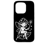 Hada mágica del bosque con varita en hoja Carcasa para iPhone 15 Pro