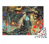 Hada Misteriosa del Bosque Puzzle de 1000 Piezas Puzzle para Adultos Puzzle de Papel Noche Naturaleza Relajación Decoración Regalo 52x38cm/1000pcs