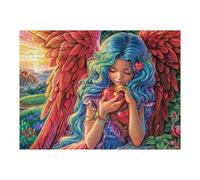 Hada niña alas Florales Rompecabezas 500 Piezas Cartón Grueso para Coleccionistas Noches De Cita Mejora Concentración Ocio En Casa Regalo Reyes Magos 500 PCS