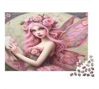 Hada Rosa con Flores Puzzles 1000 Piezas Papel Reciclado para Adultos Puzzle para Adultos Imposible difícil desafiante Actividad Divertida para casa Excelente Idea de Regalo 52x38cm/1000pcs