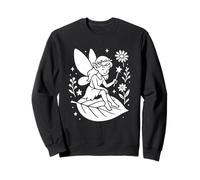 Hada sentada en Hoja con Flores Sudadera