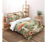 Hada Seta Funda Edredon 3 Piezas con Impresión En 3D Fantasy ForestFairies con Cremallera Y Funda De Almohada Super King（260x220cm） Microfibra Juego De Ropa De Cama para