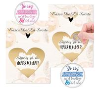 hadanela Tarjetas rasca Anuncio de Embarazo, vais a ser abuelos, quieres ser mi Padrino, Madrina. (Moderno)