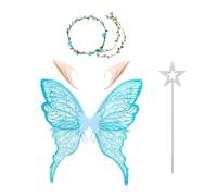 Hadas de mariposa Accesorios de escenario inmersivos con orejas y varita | Disfraz de Halloween para niñas con alas de mariposa para fiestas teatrales, fiestas y eventos festivos, adultos