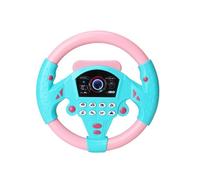 HADAVAKA 360° Rotating Musical Steering Wheel - Portable Car Back Seat Driving Simulation Toy, Fun Tunes & Realistic Driving Sounds, Travel Activity For On-Road Entertainment During Trips (Blue)