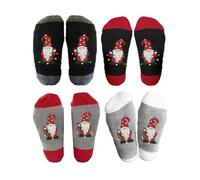 HADAVAKA 4Pairs Wine Glass Unisex Crew Socks, Xmas Sock Gifts Christmas Stocking Fillers Presents For Men Women, Casual Cotton Long Socks, Gn0me Wine Glass Unisex Crew Socks (Father Christmas)
