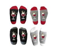 HADAVAKA 4Pairs Wine Glass Unisex Crew Socks, Xmas Sock Gifts Christmas Stocking Fillers Presents For Men Women, Casual Cotton Long Socks, Gn0me Wine Glass Unisex Crew Socks (Wine Glass)
