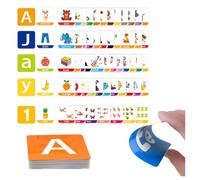 HADAVAKA Alphabet Flash Cards Learn Letter Flash Card, Cognitive Cards, Cartoon English Flash Cards, Learning and Enlightenment Early Education Cards, 60 Double-Sided Cards, Letters, Colors Etc (B)