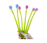 HADAVAKA Color-Changing Tulip Ballpoint Pens, Gel Ink Rollerball Pens, Creative Color Changing Flower Pens, 0.38 Mm Black Gel Ink Pen, Small Fresh and Cute Creative Gel Ink Rollerball Pen (12 pcs)