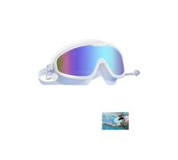 HADAVAKA Gafas De Natación Para Adultos, Antirreflejos, Con Amplio Campo De Visión Y A Prueba De Fugas, Con Tapones Para Los Oídos Integrados, para Entrenamiento En Piscina Y Aguas Abiertas (White)