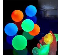 HADAVAKA Glow Sticky Balls, Super Soft Fluorescent Stress Wall Balls, Sticky Ball To Throw At Ceiling, Luminous Stress and Anxiety Relief Sticky Ceiling Balls(Colour Random Delivery) (12PCS)