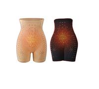 HADAVAKA Ion De Oxígeno Negativo Infrarrojo Quema Grasa Control De Abdomen Body, Nueva Alta Cintura Sin Costuras Body, Grafeno Nido De Abeja Vaginal Tightening Y Body Shaping Briefs (Black+Skin)