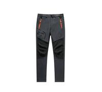 HADAVAKA Men's Winter Fleece Lined Hiking Pants - Thermal Insulated, Windproof & Snowproof Soft Shell Cargo Pants with Zip Pockets For Outdoor Climbing Walking (Grey,5XL)