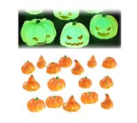 HADAVAKA Mini Calabazas Decorativas Que Brillan En La Oscuridad, Relleno para Jarrones de Halloween para Jardín, Decoraciones Micro Paisajísticas para Patios Interiores Y Exteriores