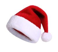 HADAVAKA Plush Xmas Santa Claus Hat, Unisex Father Christmas Hat, Santa Claus Fancy Dress Accessory, for Christmas, Family Gatherings, Office Parties, And Festive Events (Adult+Child)