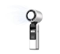 HADAVAKA Portable Handheld Cooling Ice Fan, Folding Mini Powerful Cold Fan, 4000mah Rechargeable, 2-6 Hours Of Battery Life Can Be Worn Around The Neck Held In The Hand or Placed On A Table (White)