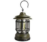 HADAVAKA Portable Retro Camping Lantern, Rechargeable Hanging Ultra Bright Led Tent Light, Waterproof Camping Lantern with Rotating Dimmers, for Camping, Emergency, Fishing, Home Lighting Etc (Green)