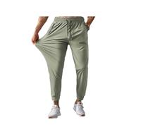 HADAVAKA Stretch Active Pants, Lightweight Breathable Casual Quick-Dry Trousers, with Zip Pockets, Summer Nylon Ice-Silk Trousers, Fit Quick Drying Pants, For Work Golf Gym (Khaki-A,XL)