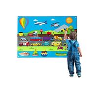 HADAVAKA Tablero De Fieltro De Enseñanza Para Niños, Vehículo Juego De Cuentos De Fieltro, Gráficos De Franela De Enseñanza Para Niños Kit De Juego Interactivo De Aprendizaje Temprano (Vehicles)