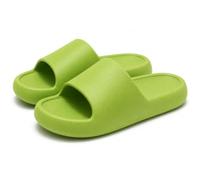 HADAVAKA Unisex EVA Slides, Open Toe Lightweight Shower Shoes Indoor Outdoor, Soft Cushioned Thick Sole Slides for Pool, Beach, Gym, Dorm, Summer Daily Casual Wear (Green,33-34)