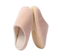 HADAVAKA Winter Warm Cotton Slippers For Men And Women, Non-Slip Soft Sole Silent Indoor House Shoes, Cozy Fluffy Lightweight Home Slippers For Winter Daily Wear & Family Use (Pink,24.5CM)