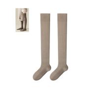 HADAVAKA Women's Thick Warm Soft Winter Over-The-Knee Socks - Cozy Knee-length Thermal Socks For Cold Weather Hiking, Camping, Outdoor Activities & Daily Casual Wear (Khaki)