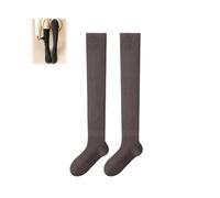HADAVAKA Women's Thick Warm Soft Winter Over-The-Knee Socks - Cozy Knee-length Thermal Socks For Cold Weather Hiking, Camping, Outdoor Activities & Daily Casual Wear (Coffee)