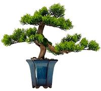 HADECOLL Árbol bonsái Artificial, Planta Falsa, bonsái de Pino en Maceta, Adecuado para alféizar de Ventana, jardín, Escritorio, exhibición de 11 Pulgadas,