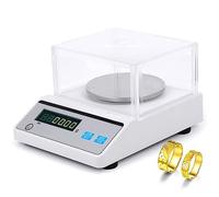 HADECOLL Balanza analítica Digital con protección contra el Viento y función de conteo, precisión de 0,001 g, para Uso en Cocina, joyería e investigación, 100 g/0,001 g.