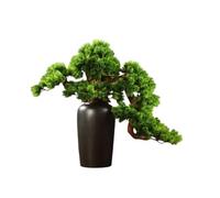 HADECOLL Bonsái Artificial Árbol bonsái Artificial con jarrón de cerámica Decoración de Entrada para Sala de Estar Pino Artificial,S
