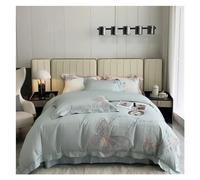 HADECOLL Juego de Ropa de Cama de Lujo Blanco con Bordado de Mariposas y Patchwork, Juego de sábanas de algodón Egipcio, Funda de Almohada y Funda nórdica de 4 Piezas, tamaño C-Queen.