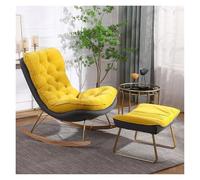 HADECOLL Sillón mecedor Moderno con otomana, reclinable para Sala de Estar, Dormitorio, Sala de Estar, sillón de Lectura (Amarillo, Talla única)